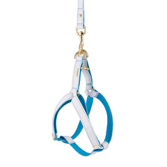 Dog Harness in Soft White Leather with Wool felt - lurril