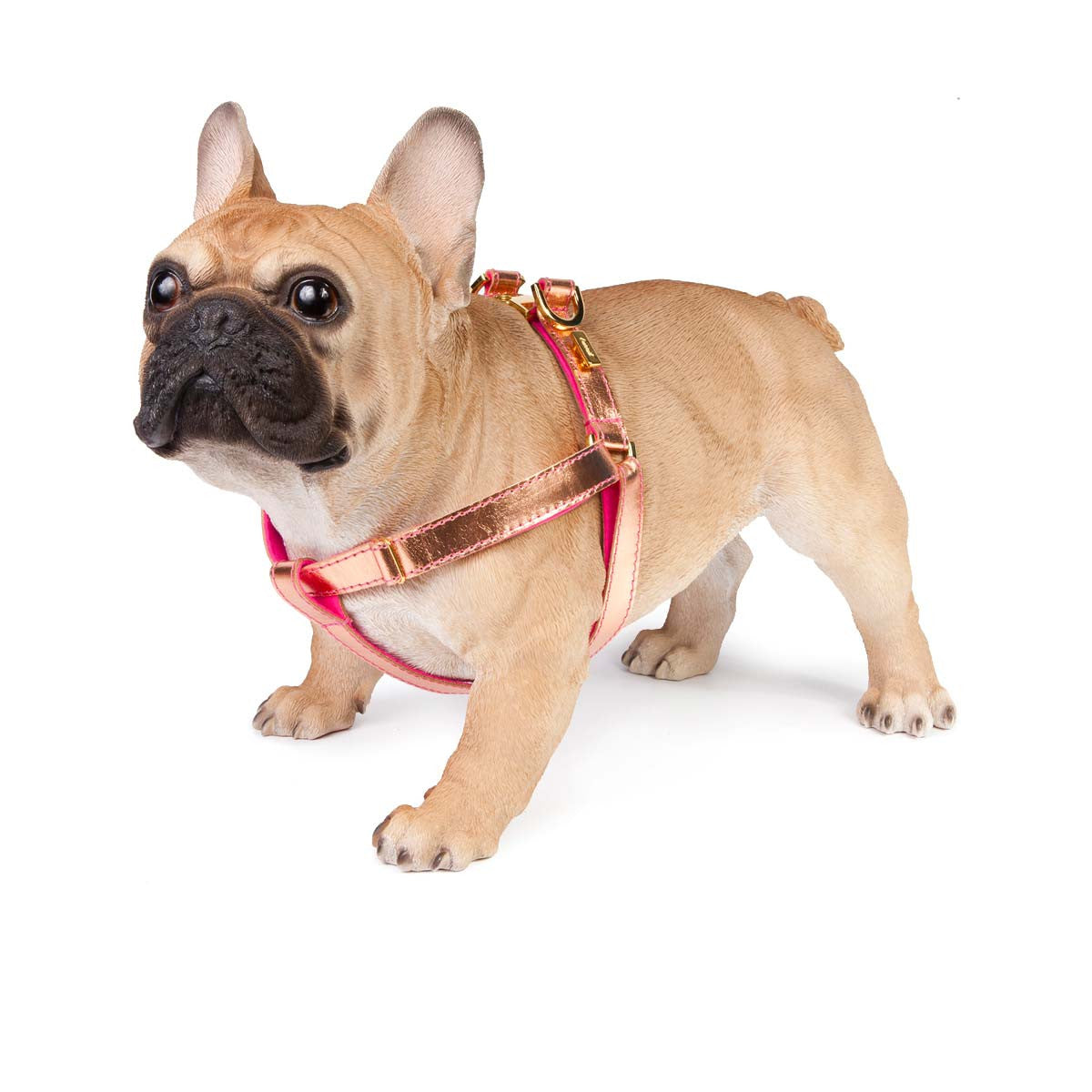Dog Harness in Soft Rose Gold Leather with Wool felt – lurril