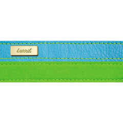 Dog Leash in Soft Turquoise Leather with Wool felt - lurril
